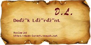 Deák Lóránt névjegykártya