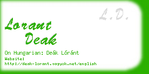 lorant deak business card