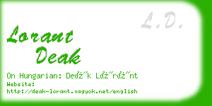 lorant deak business card